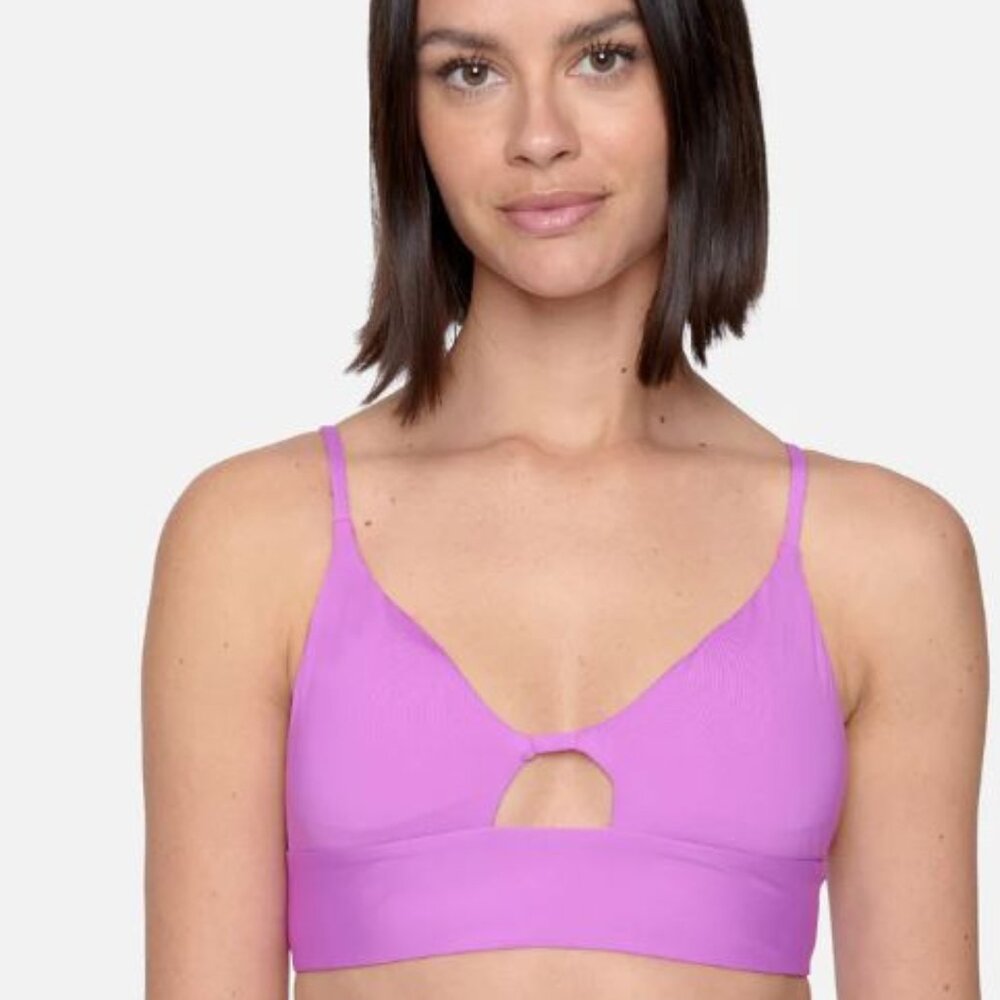 Hurley Purple and Pink Solid Reversible Bikini Top Bralette Size XS